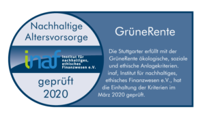 INAF Siegel 2020 - Nachhaltige Altersvorsorge - GrüneRente